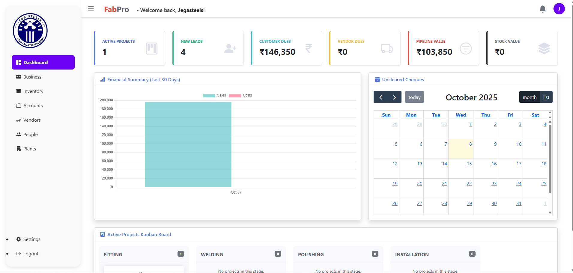 FabPro Dashboard